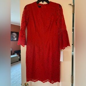 Adorne Red Lace Dress